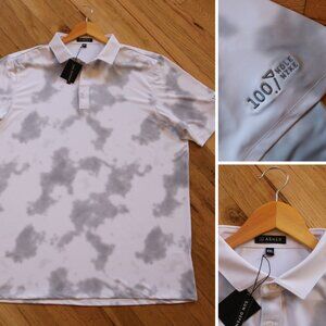 ASHER Performance Golf Polo Men's 2XL XXL DYE'D SOLSTICE Gray Golf Polo Shirt